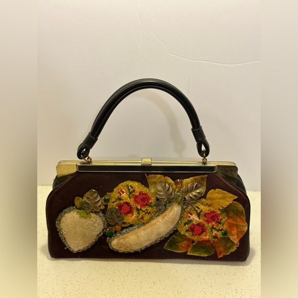 Rare Vintage 1960s Caron of Houston Embellishment Needlepoint / Wool Handbag - Picture 3 of 12